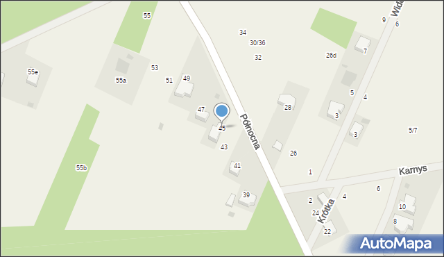 Twarda, Północna, 45, mapa Twarda