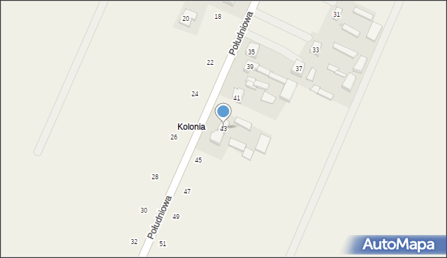 Twarda, Południowa, 43, mapa Twarda