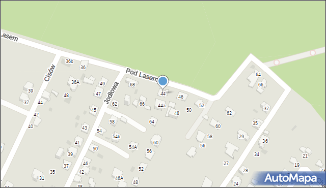 Tychy, Pod Lasem, 44, mapa Tychów