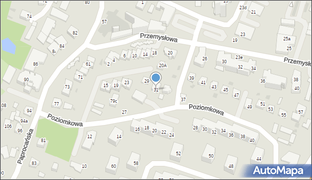 Tychy, Poziomkowa, 31, mapa Tychów