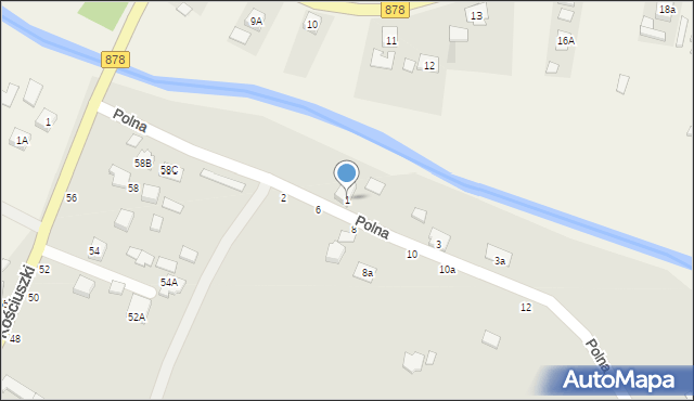 Tyczyn, Polna, 1, mapa Tyczyn