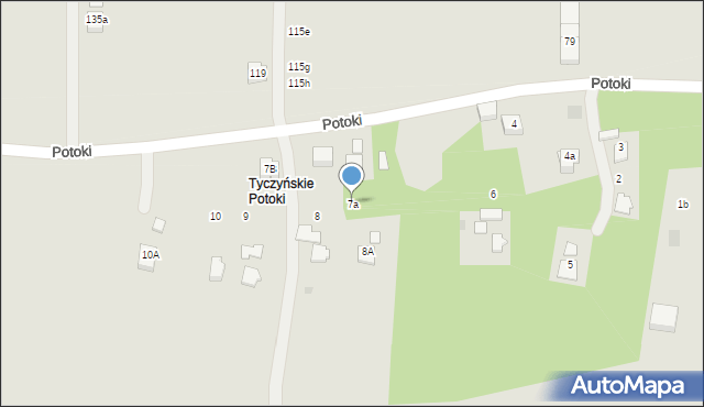 Tyczyn, Potoki, 7a, mapa Tyczyn