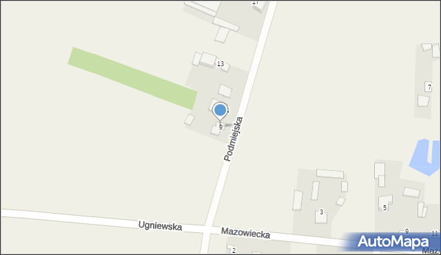 Ugniewo, Podmiejska, 9, mapa Ugniewo