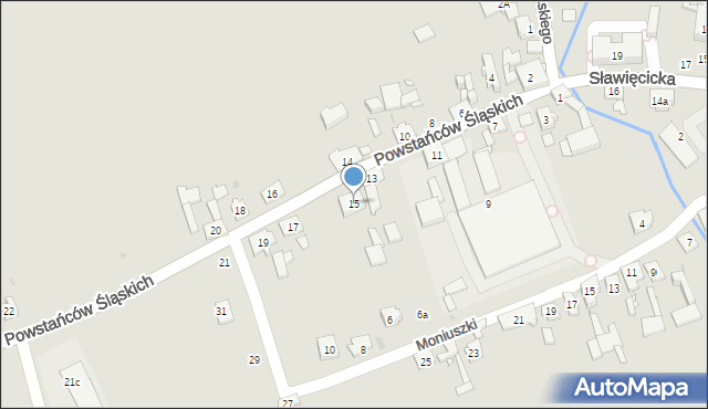Ujazd, Powstańców Śląskich, 15, mapa Ujazd