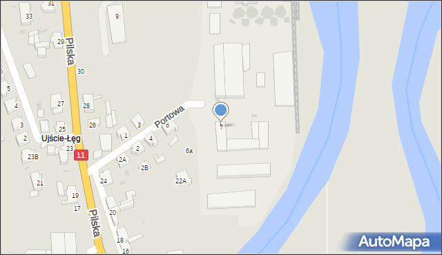 Ujście, Portowa, 7, mapa Ujście