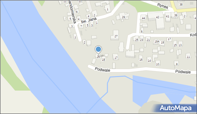 Ulanów, Podwale, 20, mapa Ulanów