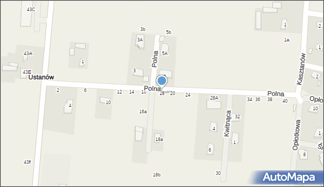 Ustanów, Polna, 18, mapa Ustanów