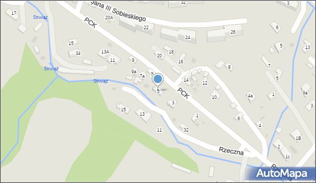 Ustrzyki Dolne, Polskiego Czerwonego Krzyża, 5, mapa Ustrzyki Dolne