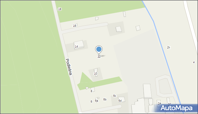 Uwieliny, Podleśna, 12, mapa Uwieliny
