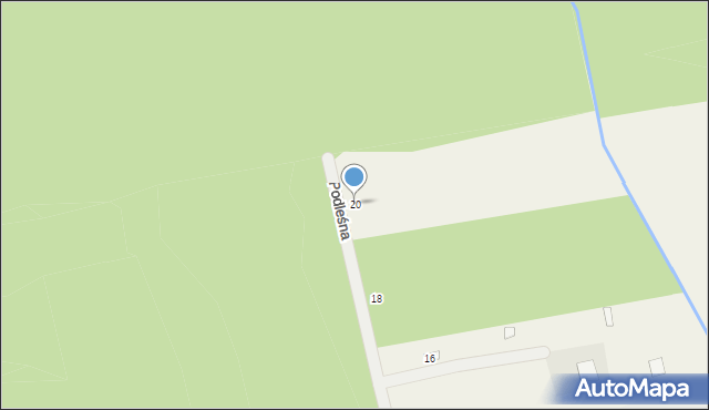 Uwieliny, Podleśna, 20, mapa Uwieliny