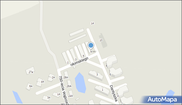 Wąbrzeźno, Połomskiego Ksawerego, ks., 7, mapa Wąbrzeźno