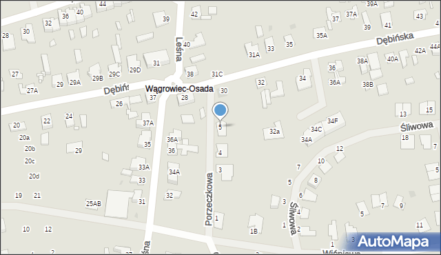 Wągrowiec, Porzeczkowa, 5, mapa Wągrowiec