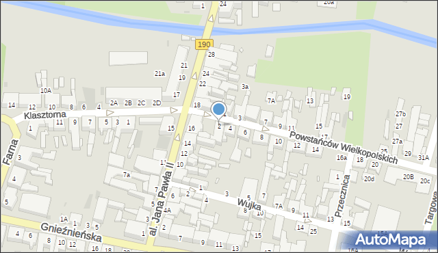 Wągrowiec, Powstańców Wielkopolskich, 2, mapa Wągrowiec