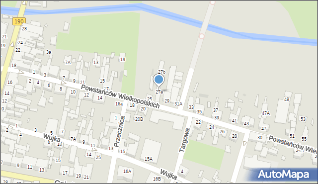 Wągrowiec, Powstańców Wielkopolskich, 27a, mapa Wągrowiec