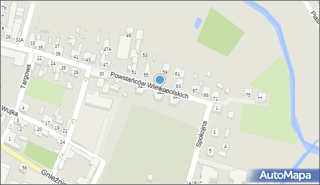 Wągrowiec, Powstańców Wielkopolskich, 34B, mapa Wągrowiec