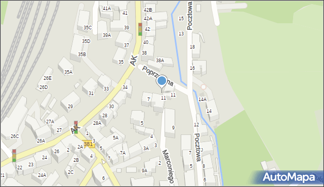 Wałbrzych, Pocztowa, 11a, mapa Wałbrzycha