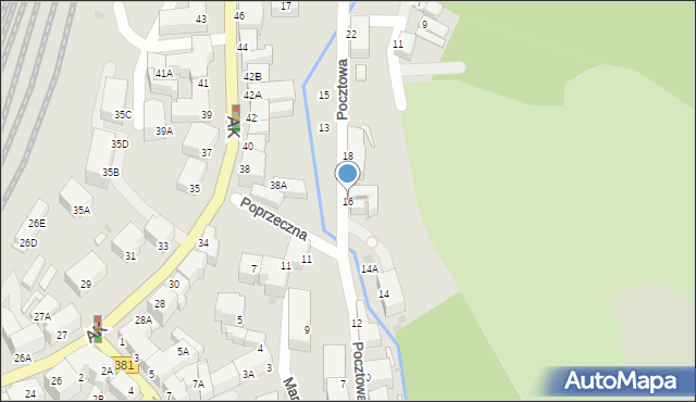 Wałbrzych, Pocztowa, 16, mapa Wałbrzycha