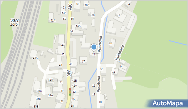 Wałbrzych, Pocztowa, 21, mapa Wałbrzycha