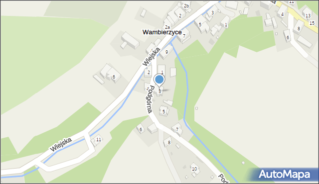 Wambierzyce, Podgórna, 3, mapa Wambierzyce