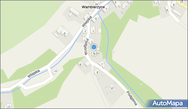 Wambierzyce, Podgórna, 5, mapa Wambierzyce