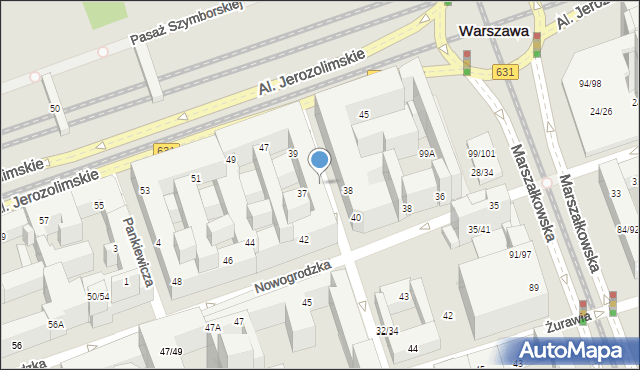 Warszawa, Poznańska, 36, mapa Warszawy