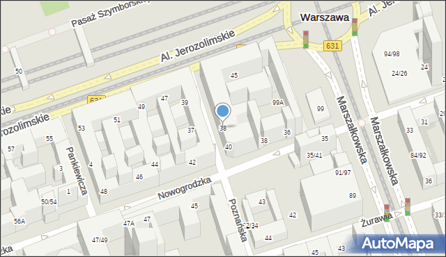Warszawa, Poznańska, 38, mapa Warszawy