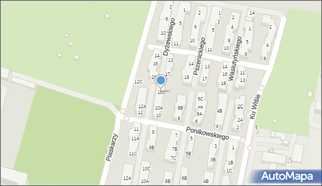 Warszawa, Ponikowskiego Antoniego, 10C, mapa Warszawy