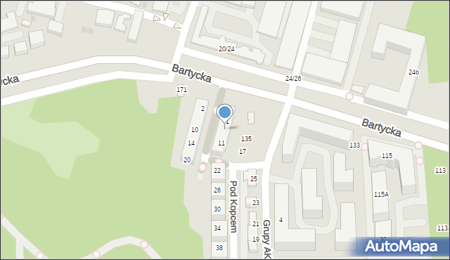 Warszawa, Pod Kopcem, 5, mapa Warszawy