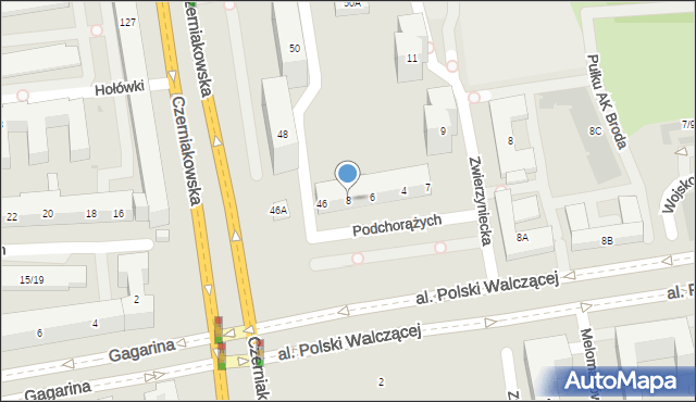 Warszawa, Podchorążych, 8, mapa Warszawy