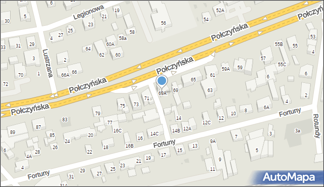 Warszawa, Połczyńska, 69A, mapa Warszawy