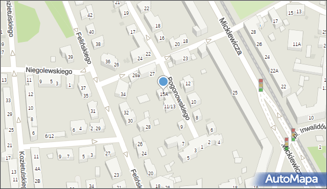 Warszawa, Pogonowskiego Stefana, 15A, mapa Warszawy