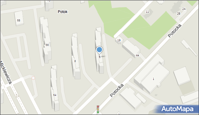 Warszawa, Potocka, 6, mapa Warszawy
