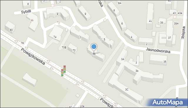 Warszawa, Powązkowska, 68, mapa Warszawy