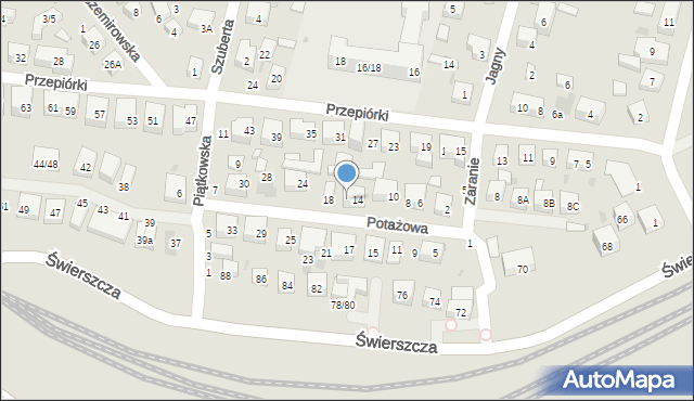 Warszawa, Potażowa, 16, mapa Warszawy