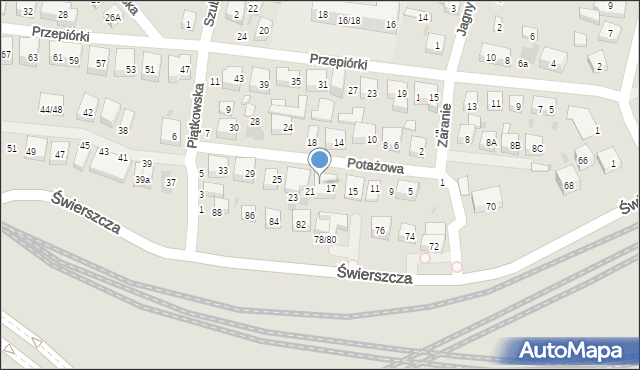 Warszawa, Potażowa, 19, mapa Warszawy