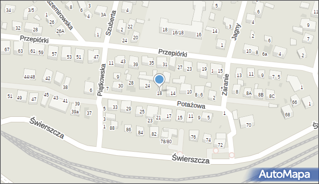 Warszawa, Potażowa, 20, mapa Warszawy