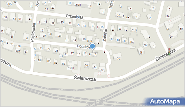 Warszawa, Potażowa, 7, mapa Warszawy