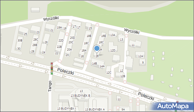 Warszawa, Poleczki, 16, mapa Warszawy