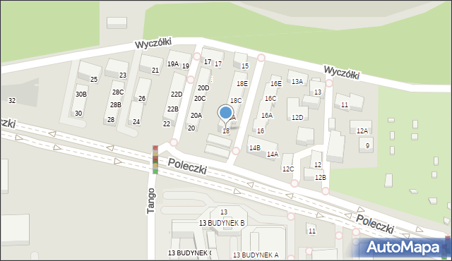 Warszawa, Poleczki, 18, mapa Warszawy