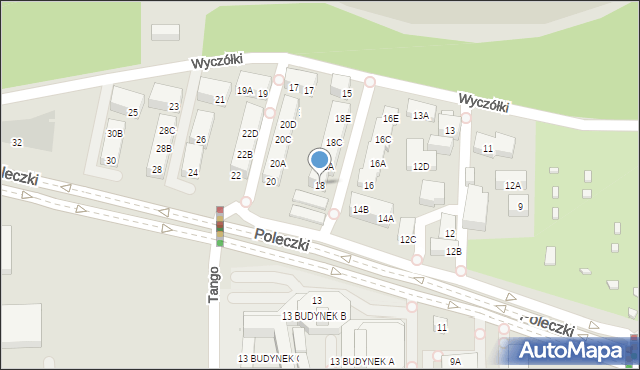 Warszawa, Poleczki, 18, mapa Warszawy