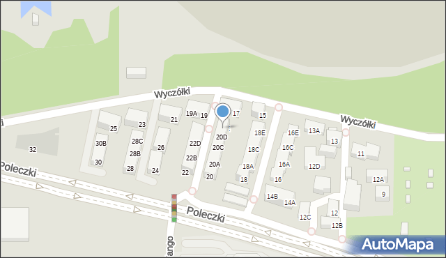 Warszawa, Poleczki, 20E, mapa Warszawy