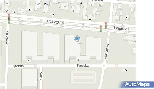 Warszawa, Poleczki, 33, mapa Warszawy