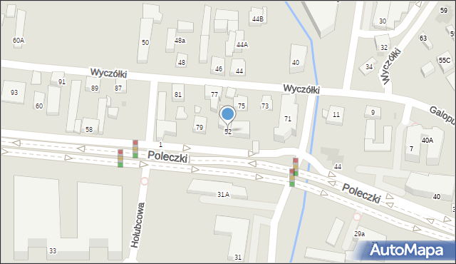 Warszawa, Poleczki, 52, mapa Warszawy