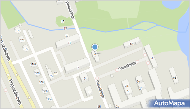 Warszawa, Potockiego Stanisława Kostki, 6, mapa Warszawy