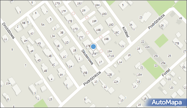 Warszawa, Podróżnicza, 17A, mapa Warszawy