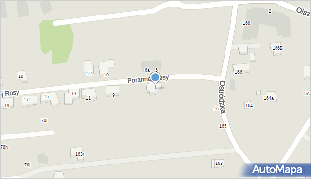 Warszawa, Porannej Rosy, 7, mapa Warszawy