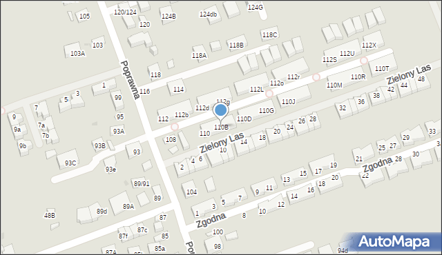 Warszawa, Poprawna, 110B, mapa Warszawy