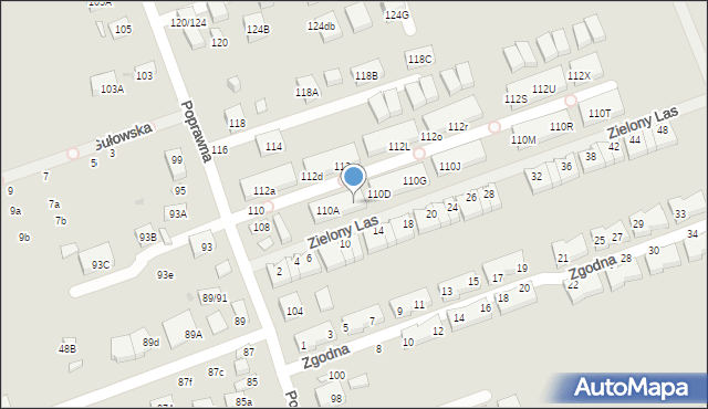 Warszawa, Poprawna, 110C, mapa Warszawy