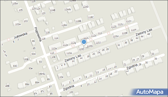 Warszawa, Poprawna, 110E, mapa Warszawy