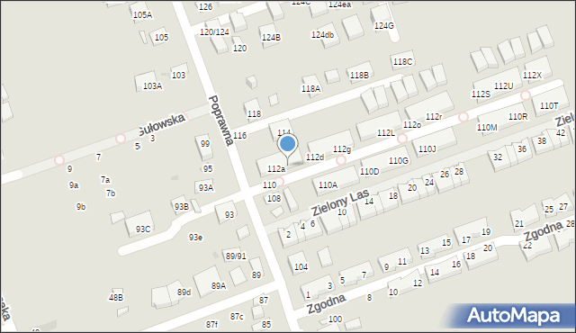 Warszawa, Poprawna, 112b, mapa Warszawy